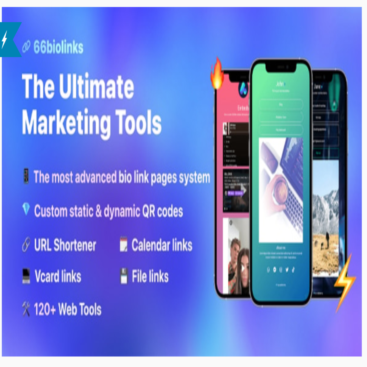 66biolinks - Bio Links, URL Shortener, QR Codes & Web Tools (SAAS)